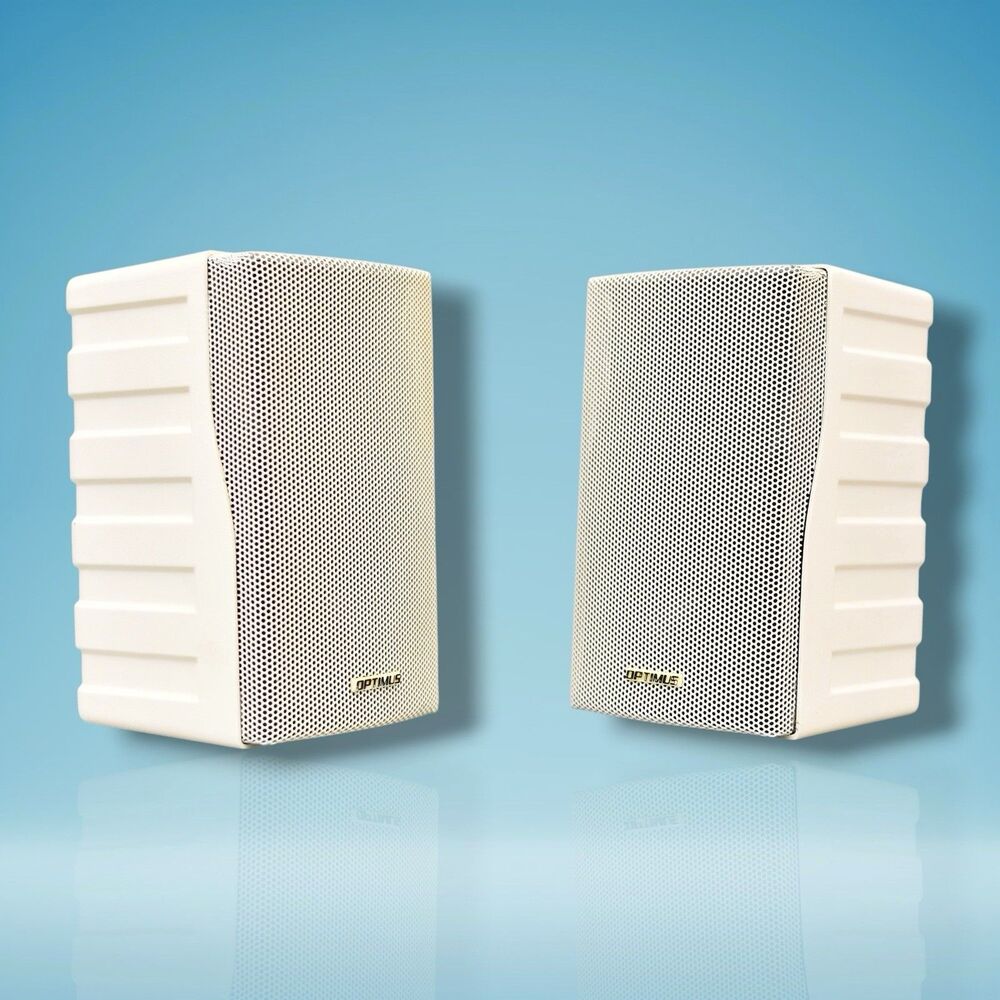 Optimus Pro X5 Bookshelf Speakers 3-inch 2-way Mini Metal Cabinet White